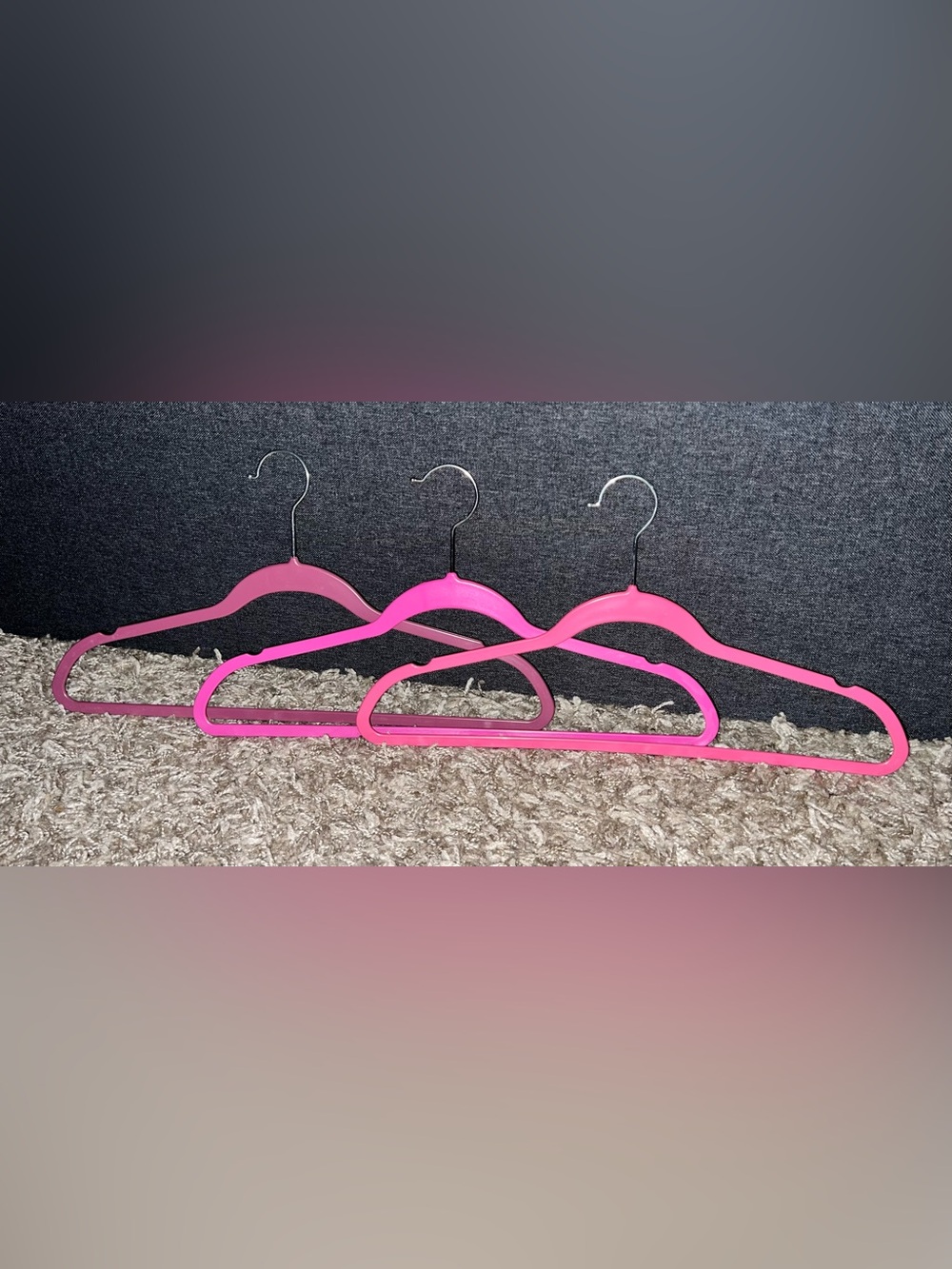 60 Slim Plastic (Non-Velvet) Clothes Hangers - Approx. 17.7" inch wide - Picture 2 of 12